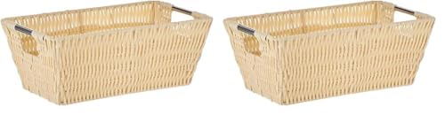Whitmor-Rattique-Small-Shelf-Tote-Latte-Pack-of-2 Whitmor Rattique Small Shelf Tote Latte Pack of 2