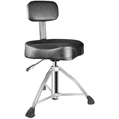 SONICAKE Hydraulic Adjustable Drum Throne with Backrest Cover