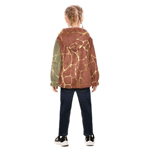 GuoChe Gold Marble Vintage Texture Toddler Girl Sherpa Jacket4