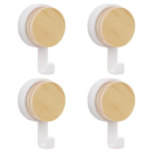 Vookkp 4 Piezas Ganchos Percheros de Madera