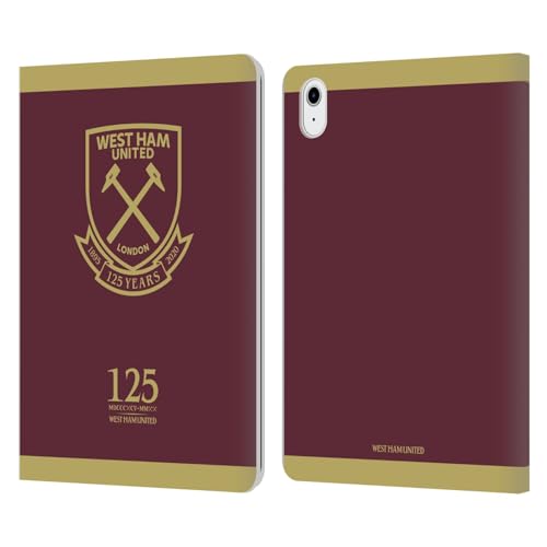 Carcasa de cuero West Ham United FC para iPad Air 2022 acabado Claret Gold de alta resistencia