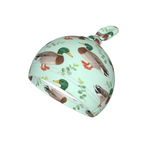 Image of Mallard Duck Baby Stuff Swaddle Blanket with Hat, Newborn Blanket Set