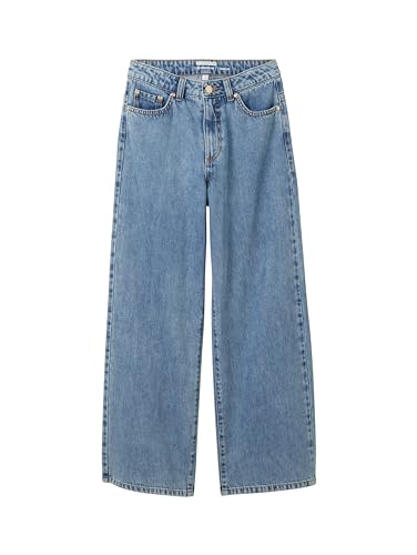 TOM TAILOR Mädchen Kinder Wide Leg Fit Jeans , 10152 - Mid Stone Bright Blue Denim, 176