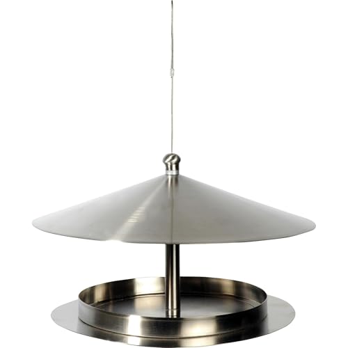 Luxus-Vogelhaus 11600 Rundes Design-Futterhaus 'Silberglanz' aus Edelstahl...