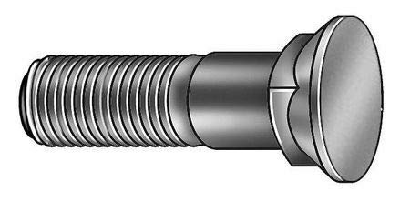 Zoro Select 1Cfx9 Plow Bolt,Plain,3/4-10X5,Gr 8,Pk5