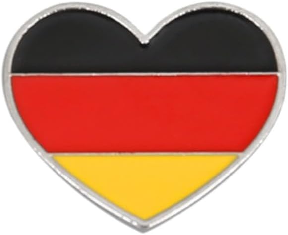 ドイツ国旗エナメルピンとドイツ人のハート型ナショナルエンブレムバッジブローチ バックパックとコート用