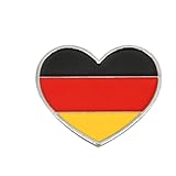 Heart-shaped Germany National Flag Enamel Pin and the Germans Badge Brooch For Backpack and Coat