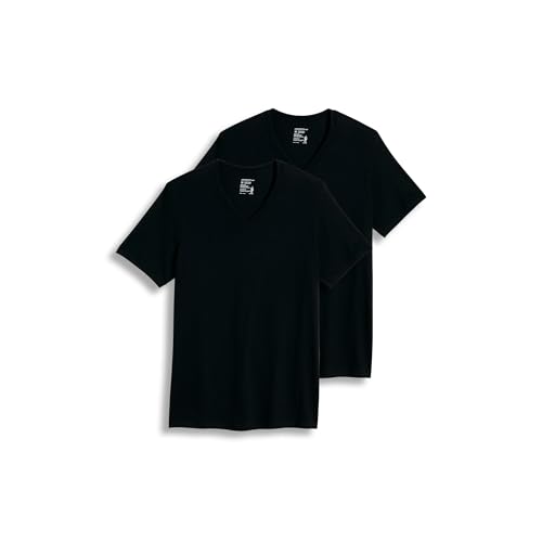 Jockey Big Man Classic V-Neck Undershirt- 2 Pack - 100% Cotton T-Shirts for Men, Black, 5XL - image 1