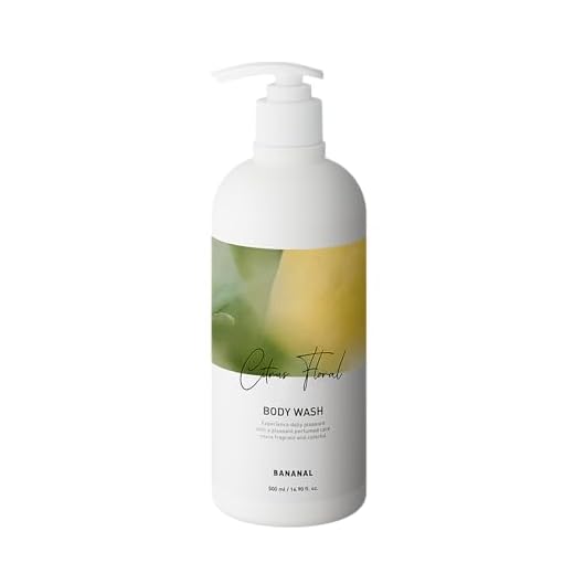Perfumed Korean Body Wash – Hydrating Cleanser with Hyaluronic Acid, Aloe & Natural Extracts – Paraben-Free, Silicone-Free – For All Skin Types – Citrus Floral, 500ml / 16.9 fl oz