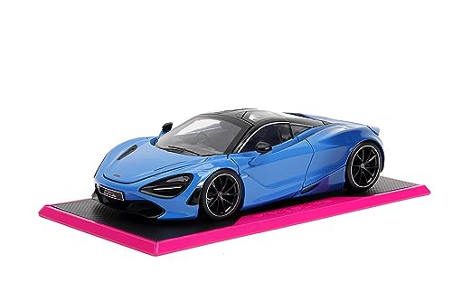 Jada Pink Slips 1:24 W2 McLaren 720S Die-Cast Car w/Base, Toys for Kids and Adults(Blue), 8 inches