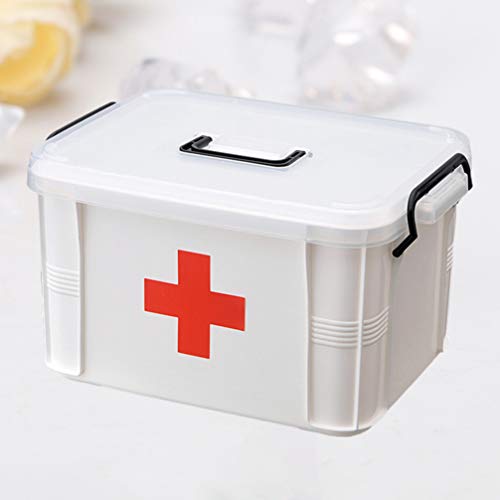 YARNOW Caixa de remédios de primeiros socorros para uso doméstico de plástico para medicamentos, por