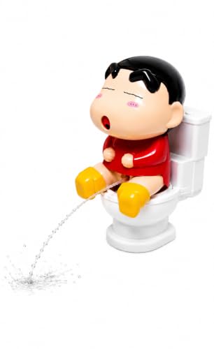 Image of Crayon Shin-Chan Water Spray Prank Toy, Funny Toilet Squirting Figure, Interactive Water Shooter Toy, Cute Anime Desk Decor, Collectible Shin Chan Figure (Shin-chan Water Spray Prank)