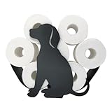 Sanics Ersatzrollenhalter Freistehend - WC Papierhalter - Hund - Toilettenpapierhalter Schwarz - Tier
