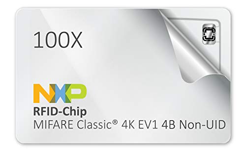 100 stuks - NXP MIFARE Classic® EV1 4K / 4 Byte NUID,RFID-kaart blanc wit