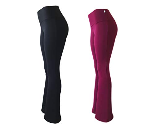 Kit 2 Flare Suplex Flanelado Grosso Cós Alto Leg Bailarina (PRETO-BORDO, G)