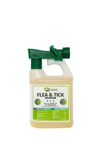 Image of Mosquito Magician Flea and Tick Yard Spray with Hose End Sprayer - Mosquito & Tick Killer and Repellent, Flea Treatment & Outdoor Bug Control for Lawn, Garden & Backyard - Mint Scent, 32 OZ