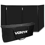 Façade DJ pliable Vonyx DB2B avec 4 panneaux de 70 x 120 cm, offrant une largeur totale de 280 cm pour une présentation professionnelle et élégante de votre espace DJ.