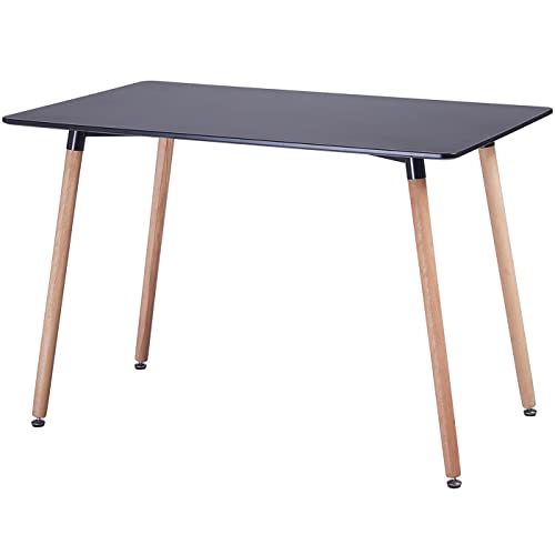 FURNITABLE Table Rectangulaire Scandinave Design, Table de Salle à Manger avec Jambes en Hêtre, 110 x 70 cm, Noir