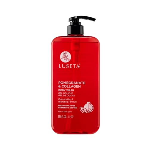 Luseta Pomegranate Collagen Body Wash for Dry Skin, 33.8oz