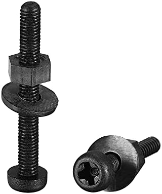 sourcing map Nylon Screw Nut Washer Assortment Kit, M3x25mm Round Head Machine Screw Bolt Nuts Flat Washers Black 20 Set