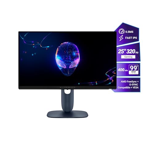 Image of Alienware AW2525HM 25 inch Gaming Monitor|FHD 320Hz Fast IPS|0.5ms GTG|NVIDIA G-Sync+AMD FreeSync Premium|Esports Grade Smooth Gameplay|Height Tilt Swivel Pivot|400nits|Sleek Black Design|DisplayPort+HDMI