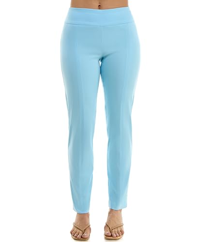 Zac & Rachel Women's Plus Size Millennium Fabric Pull-On Slim Leg Pant, Polar Wind, 16W