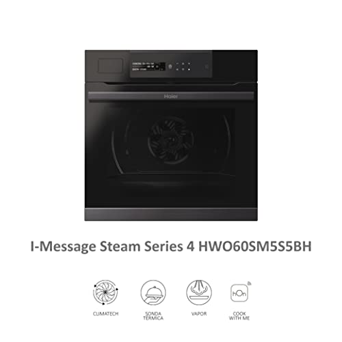 Haier-I-Message-Steam-Series-4-HWO60SM5S5BH-Horno-Multifuncion-con-Funcion-Vapor-Limpieza-Aqualisis-Conectividad-WIFI-Capacidad-70L-Sonda-termica-14-Funciones-Interfaz-tactil-Clase-A-Negro