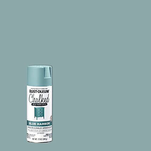 Image of Rust-Oleum Harbor Blue Chalked All-in-One Ultra Matte Spray Paint | One Coat Coverage | No Primer, Sanding, Or Topcoat Needed | Easy Spray Application | Made in USA | 12 OZ