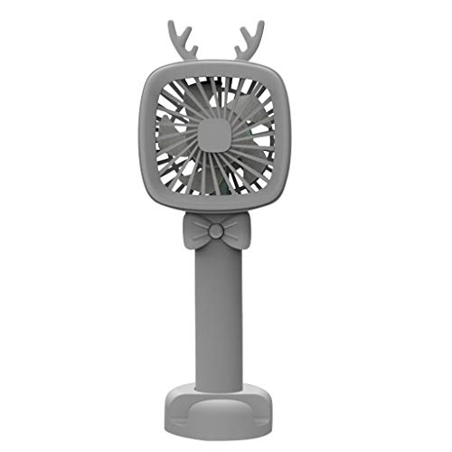 Qinnyo Travel Protable USB Fan Ultra-Quiet USB Charging Handheld Adjustable Rechargeable Fan Desktop Office Cell Phone Support Mini Fan