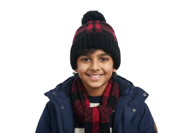 Winter Hat for Kids Toddler Children, Girls and Boys Beanie with Single Pom Pom Warm Fleece Lined, Girls and boy Accessories Knit Cap(for 4 to 16 Years)