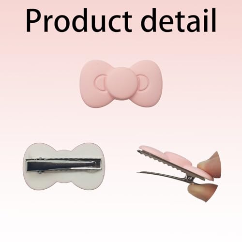 Pack de 6 pinzas para el cabello con lazo rosa miniatura 3