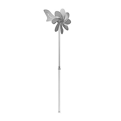 SKARAT A1007 - steel4you XXL Windrad Windmühle Speedy40 Plus aus Edelstahl (40cm Rotor-Durchmesser), kugelgelagert, mit Windfahne (360° Grad drehbar) - Made in Germany (150cm)