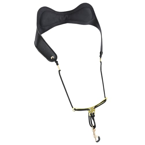 Ranming Alto Saxophone Strap with Adjustable Length Leather Padded Neck Strap for Alto Tenor Saxophone and Clarinet Oboe