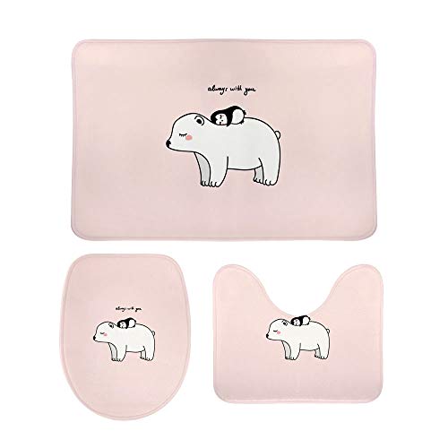 Tapis de bain antidérapant pour éviter les glissades ensemble 3 pièces