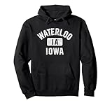 Waterloo Iowa Gym Style Distressed White Print Pullover Hoodie