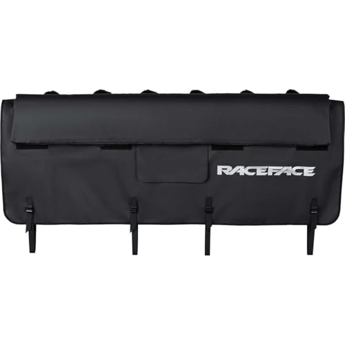 RaceFace Stash Tailgate Pad for Mid-Size Trucks - Lightweight Padded Bike Transport Cover with Adjustable Mounting UV-Resistant Exterior & Storage Bag