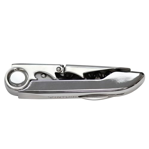 Vinturi All-In-One Waiter's Corkscrew Bottle Opener and Foil Cutter, Silver