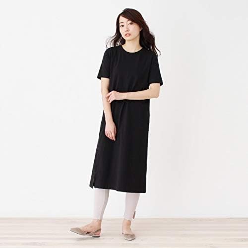 Amazon Co Jp オペークドットクリップ Opaque Clip 洗える スリットtシャツワンピース ブラック 019 40 L 服 ファッション小物