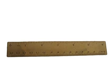Brass Blessing : Solid Brass Metal Dual Scale 6 Inch / 15 cm Ruler Measuring Tool 6