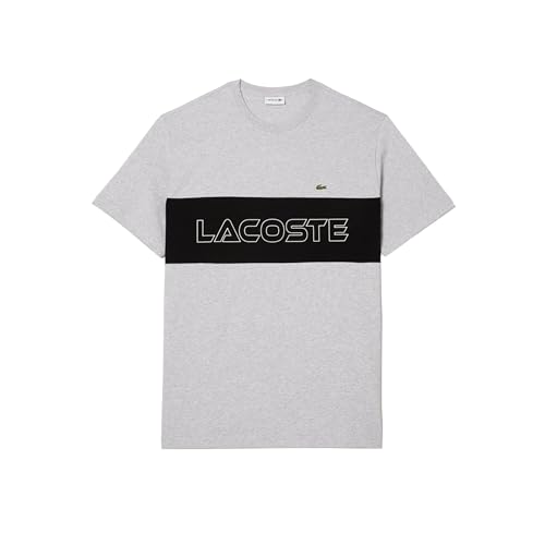 Lacoste Mens Tall Fit Crew Neck Short Sleeve Regular Fit Branding T-Shirt