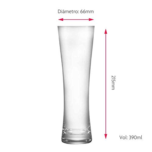 Jogo de Copos Cerveja Blanc M Cristal 390ml 6 Pcs - Ruvolo