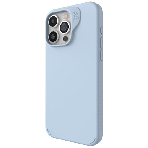 Coque MagSafe ZAGG Manhattan iPhone 15 Pro Max en silicone premium bleu