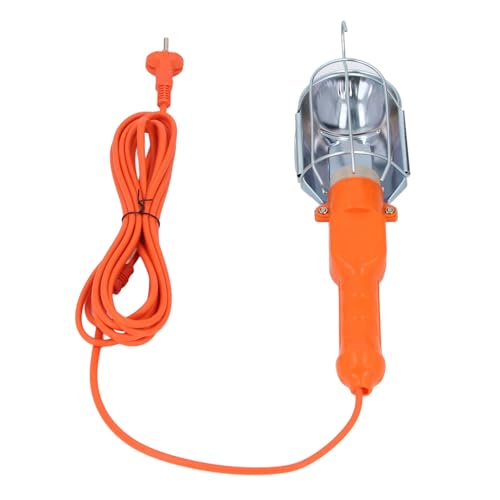 Hotte de Lampe à Main, Ombre de Lumière de Travail Portable avec Conception Réglable, Crochet en Acier Inoxydable et Câble 5m, Branchez la Prise de Bulbe E27 pour les Ateliers,