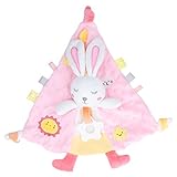 kaisudiAP Baby-Beißspielzeug für Kleinkinder, weiches Samt-Beißspielzeug mit Glöckchen, Knisterpapier, beruhigender Mama-Geruch, niedliche tierische Schmusedecke für Neugeborene (Kaninchen)