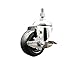Service Caster Brand 3.5 Inch 316 Stainless Steel Light Duty Threaded Stem Caster Wheel Soft Rubber Wheel and 12MM Metric Stem?200lbs./Caster?Swivel Caster with Locking Brake