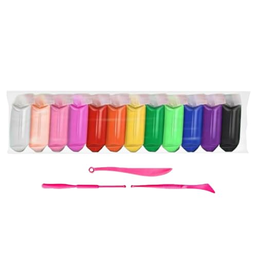 Modelliermasse-Set – Mehrfarbiges, lufttrockenes Lehm-Set für Kinder | Antihaft-Knetmasse, buntes handgefertigtes Spielzeug, Bastelaktivitäten für Zuhause, Klassenzimmer, Schule, Mädchen und Erwachsen