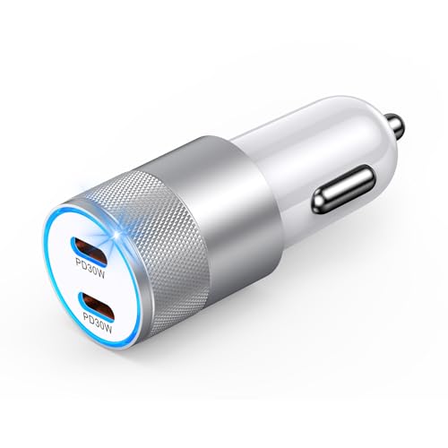 60W �J�[�`���[�W���[ 2�|�[�g �}���[�d�� �ԍڏ[�d�� USB C�V�K�[�\�P�b�g �[�d�� PD�}���[�d(USB-C) �X�}�[�g�`�b�v���� 12�`24V�ԑΉ� Type-C �[�d�� �� �[�d�� �J�[�`���[�W���[ MacBook iPad iPhone 1