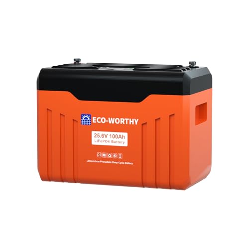 ECO-WORTHY 24V 100Ah LiFePO4 Bluetooth mit Display V2.0, 2560Wh Lithium batterie mit BMS Low Temperature Schutz für Boot,Wohnwagen,Wohnmobil