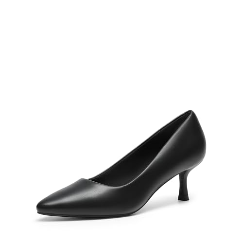DREAM PAIRS Women's Pumps Closed Toe Pointed Toe Kitten Heels for Women Party Dance Wedding Dress Shoes for Women