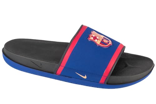 Nike Offcourt (FC Barcelona) Soccer Slides (FZ3185-400, Deep Royal Blue/Dark Smoke Grey/Noble Red/Club Gold)